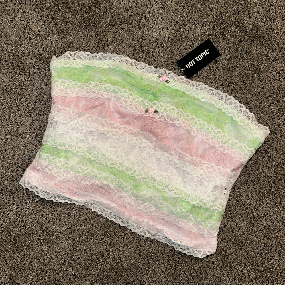 Hot Topic Lace Multi-Colored Layered Tube Top